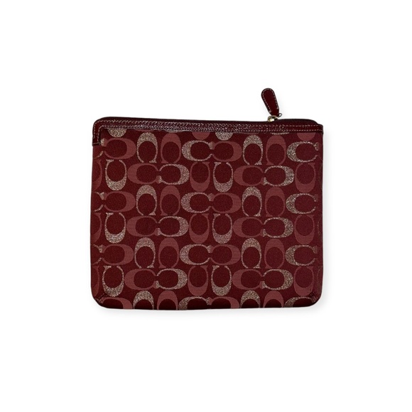 COACH Padded Tablet Signature Jacquard Case Burgundy - Picture 2 of 10